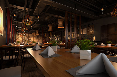 惠州简约大气中式风格餐厅设计装修效果图