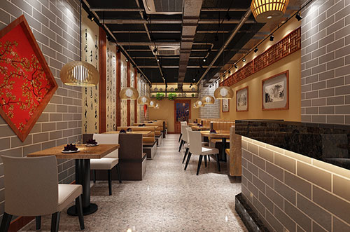 惠州传统中式餐厅餐馆装修设计效果图